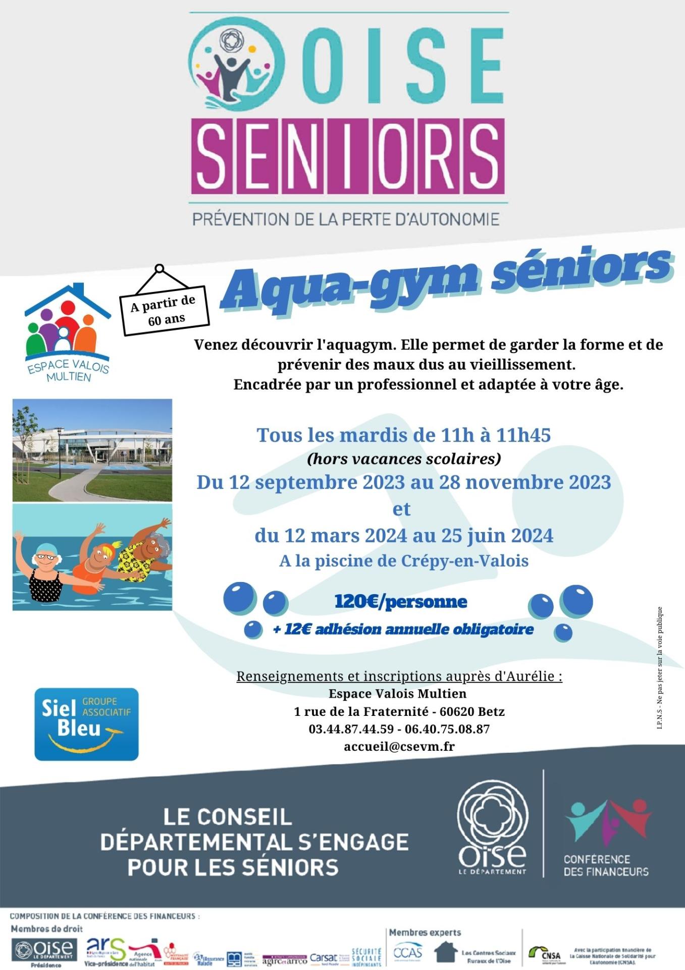 Affiche aqua gym seniors 2023 2024 1