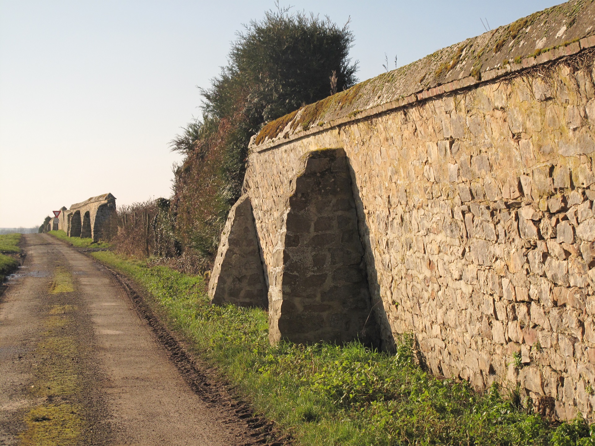 Le mur d'enceinte de l'ancien château...