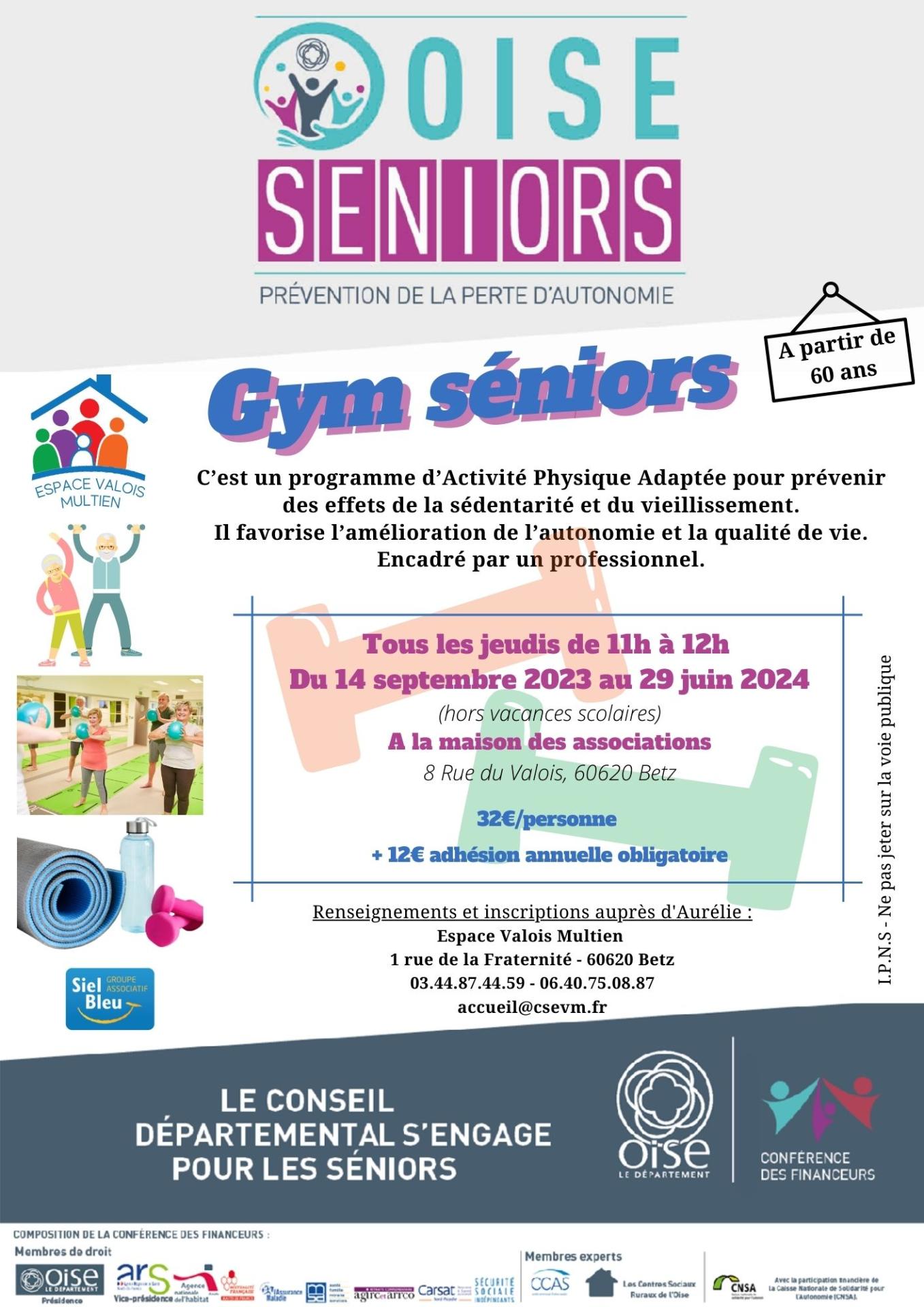 Affiche gym seniors 2023 2024